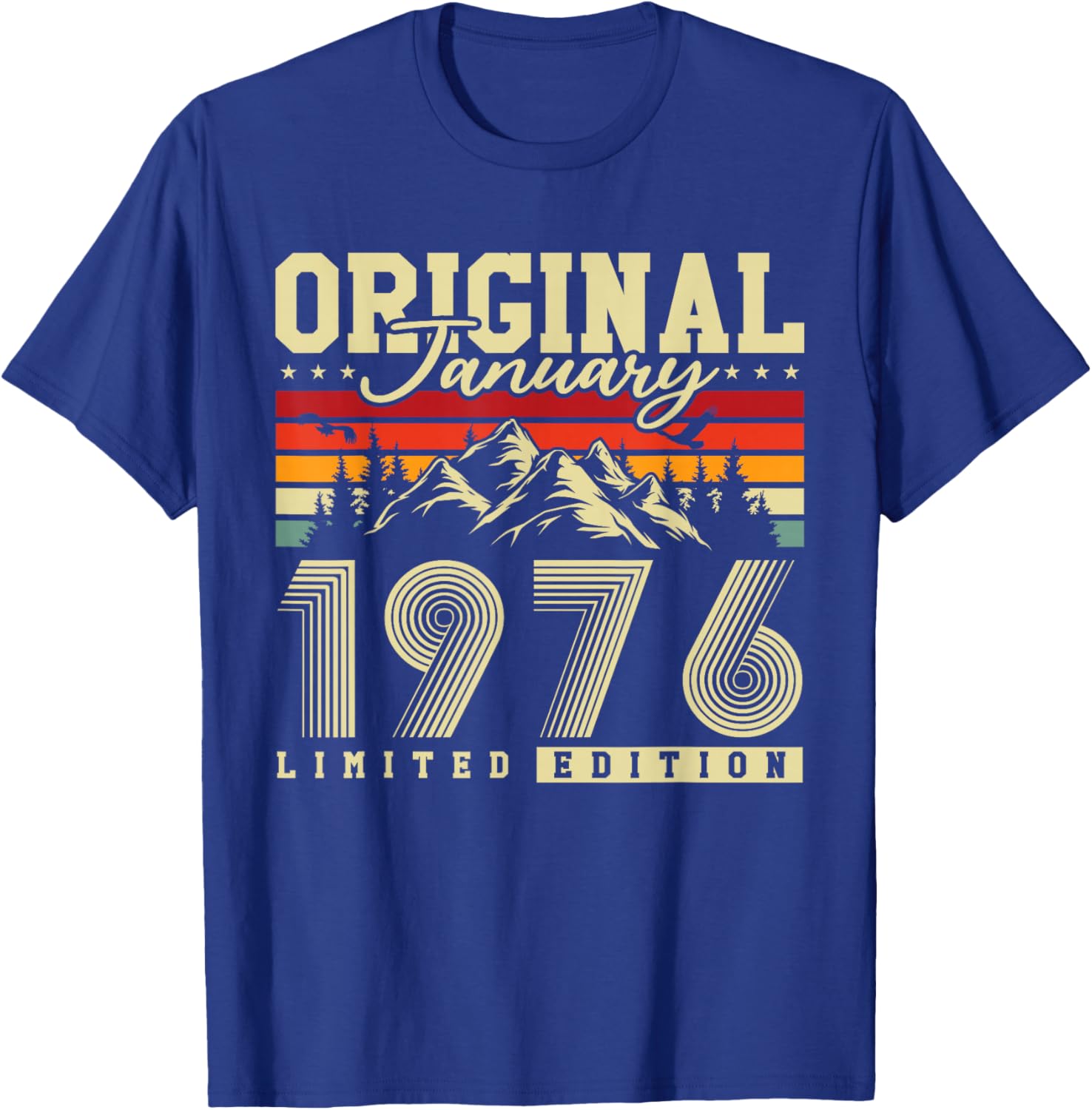Original January 1976 Birthday Gift 50 Years Vintage T-Shirt - T-Shirt | Royal