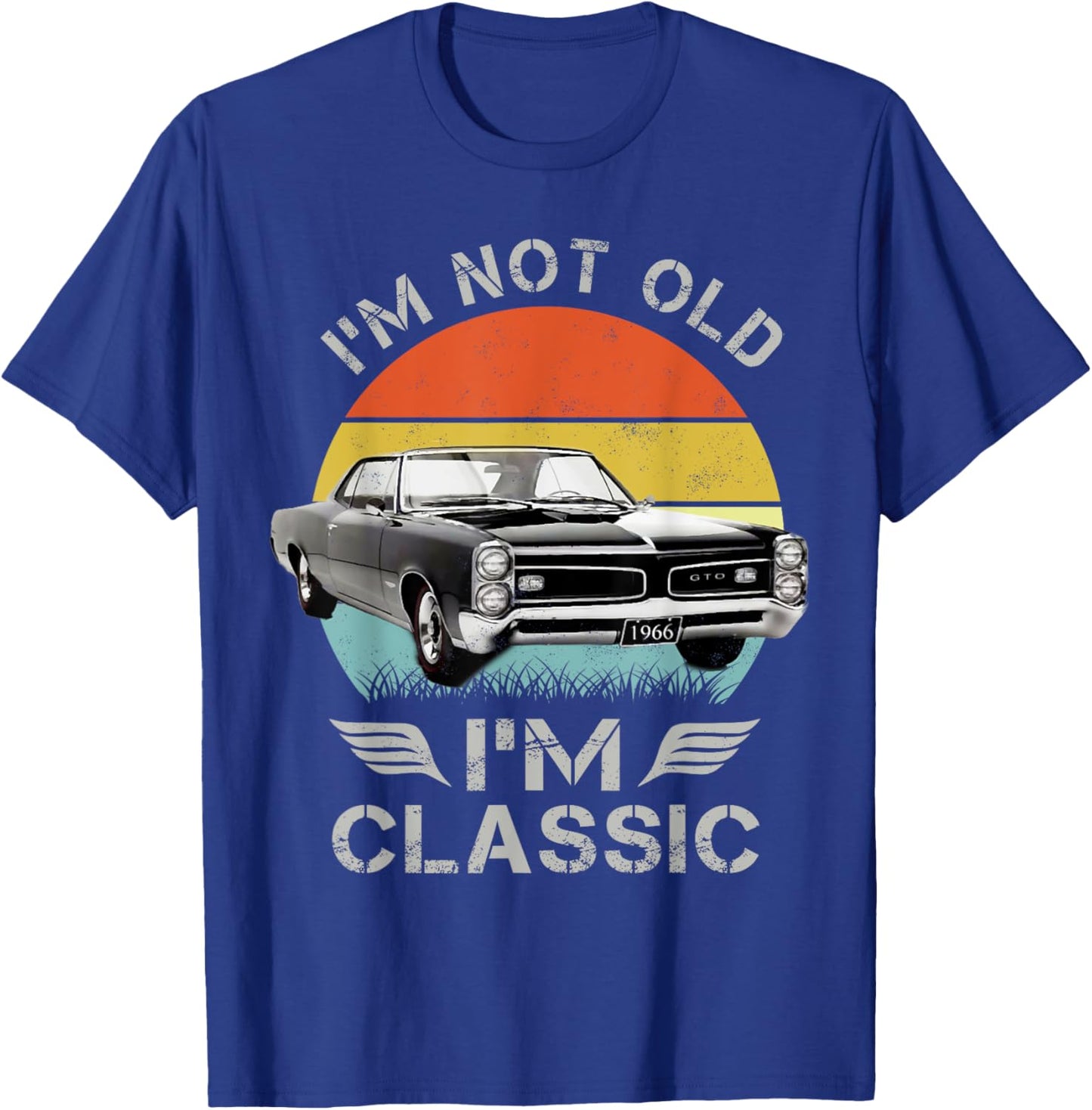 1966 66 GTO Classic Car Old School Muscle Car T-Shirt - T-Shirt | Royal