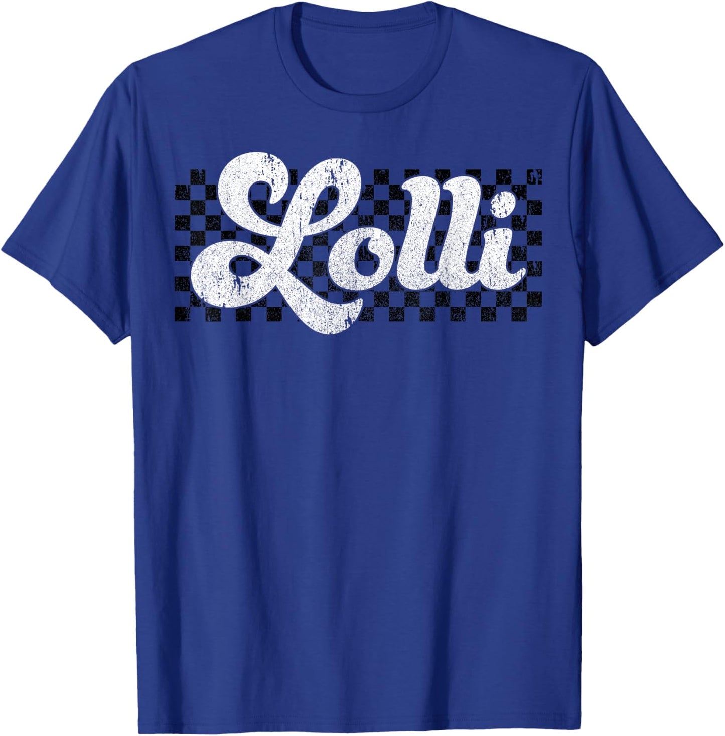 Lolli Grandma Retro Checkered Mothers Day Groovy T-Shirt - T-Shirt | Royal