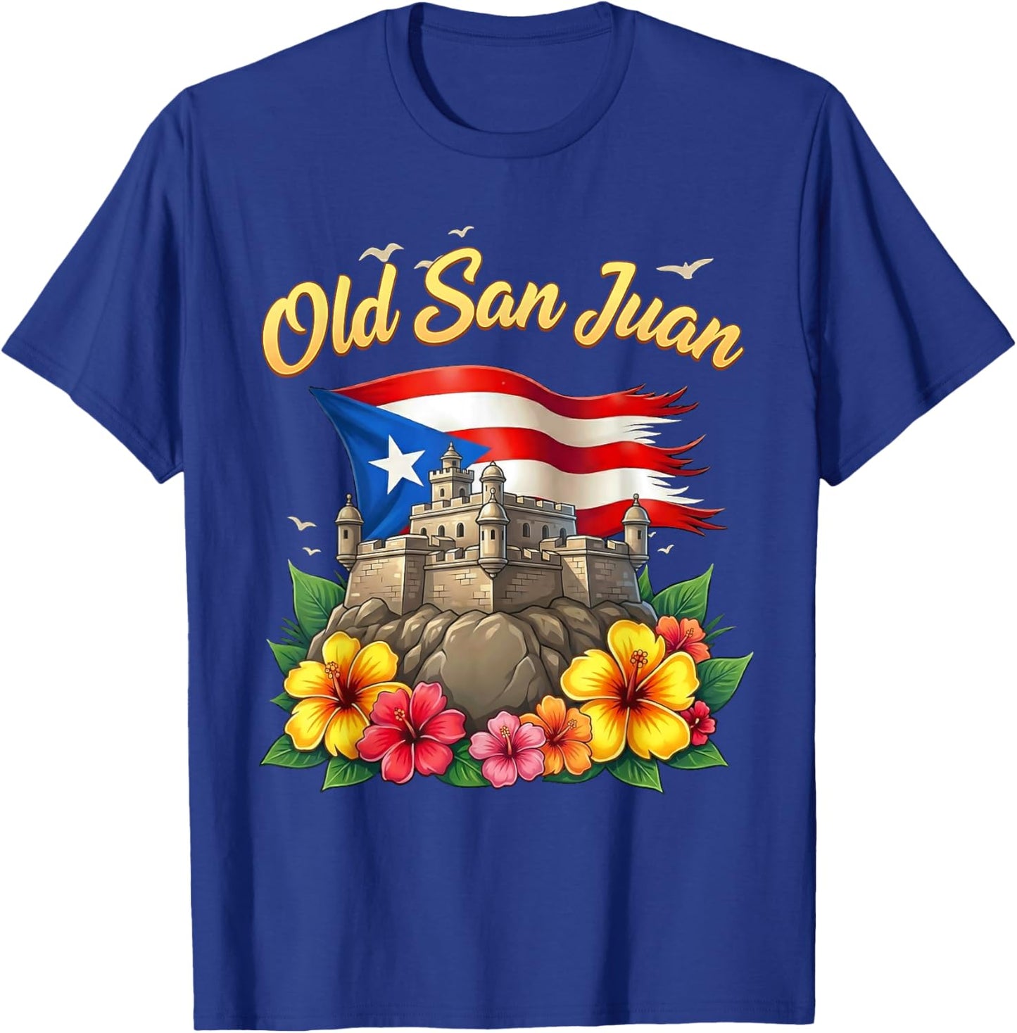 Old San Juan Puerto Rico Flag T-Shirt - T-Shirt | Royal