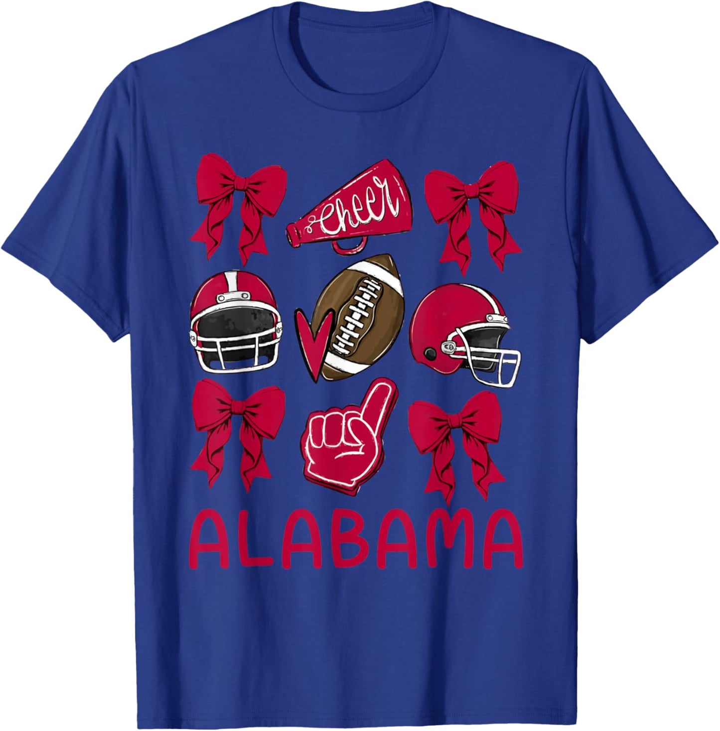 Alabama Women Girls Kids Sister Daughter Niece Coquette Bow T-Shirt - T-Shirt | Royal