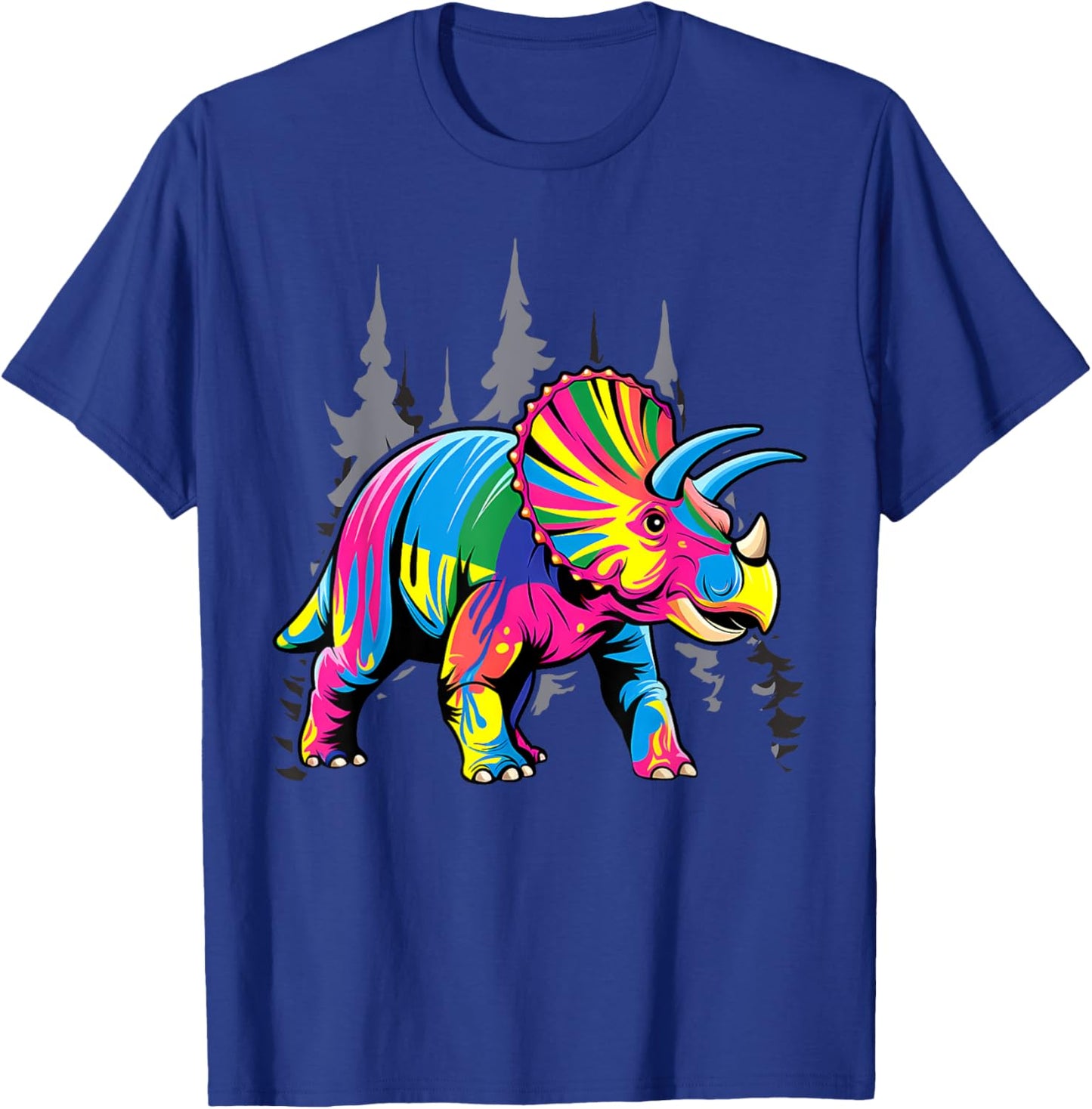 Tie Dye Triceratops Tie Dyed Dinosaur Prehistoric Dino T-Shirt - T-Shirt | Royal
