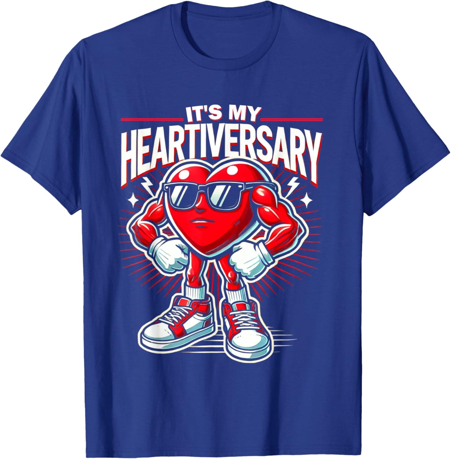 It's My Heartiversary CHD Awareness Hearts diseases Surgery T-Shirt - T-Shirt | Royal