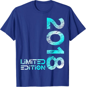 Limited Edition Vintage 2018 Boy Girl 8th Birthday T-Shirt - T-Shirt | Royal