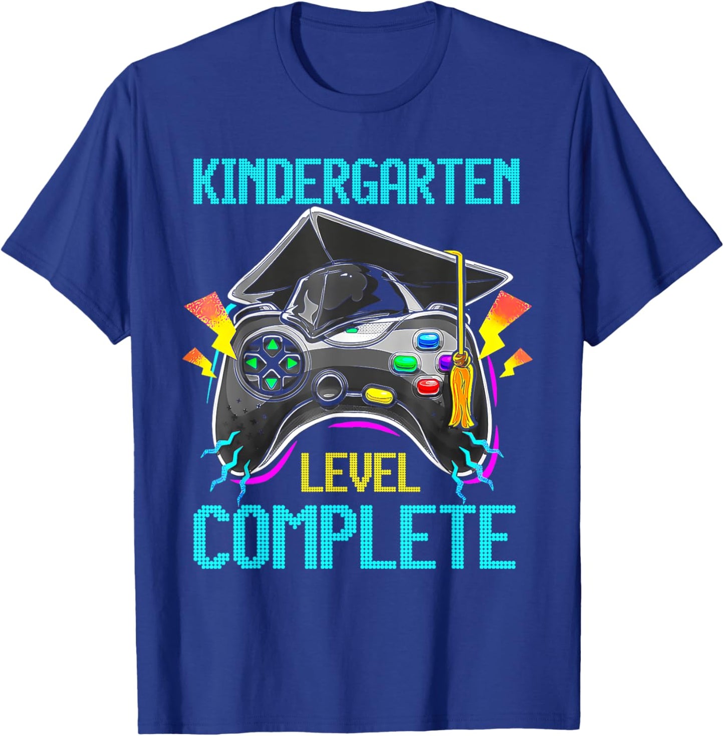 Kindergarten Level Complete Last Day Of School Graduate Boys T-Shirt - T-Shirt | Royal