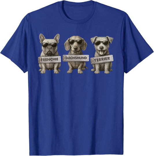 Frenchie Dachshund Terrier Yorkshire Dog Owner Animal Lovers T-Shirt - T-Shirt | Royal