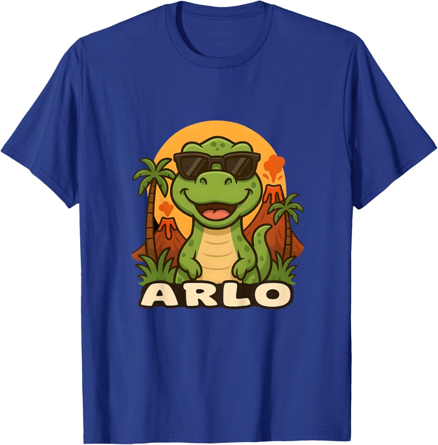 Kids Arlo - Dinosaur T-Rex Themed Design with Name for Kids T-Shirt - T-Shirt | Royal
