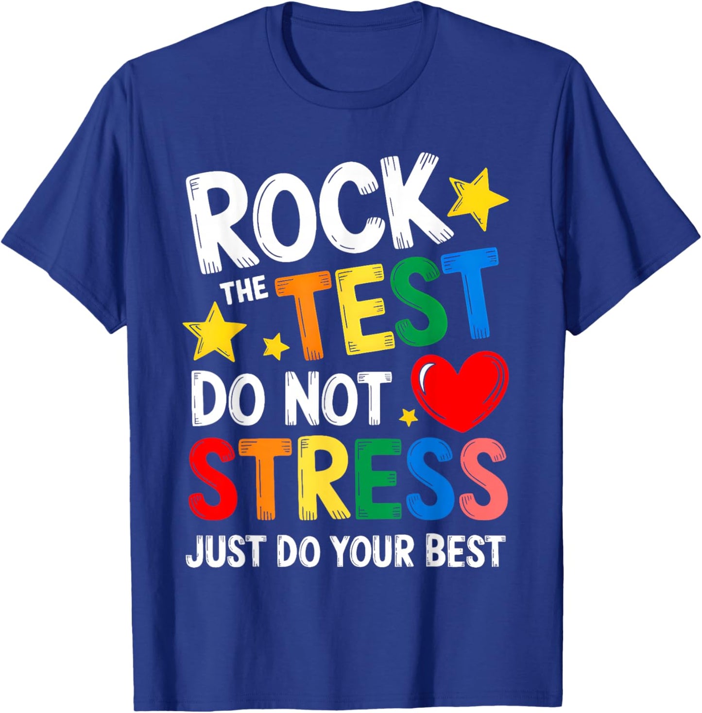 Groovy Rock The Test Teacher Student Test Day Testing Day T-Shirt - T-Shirt | Royal