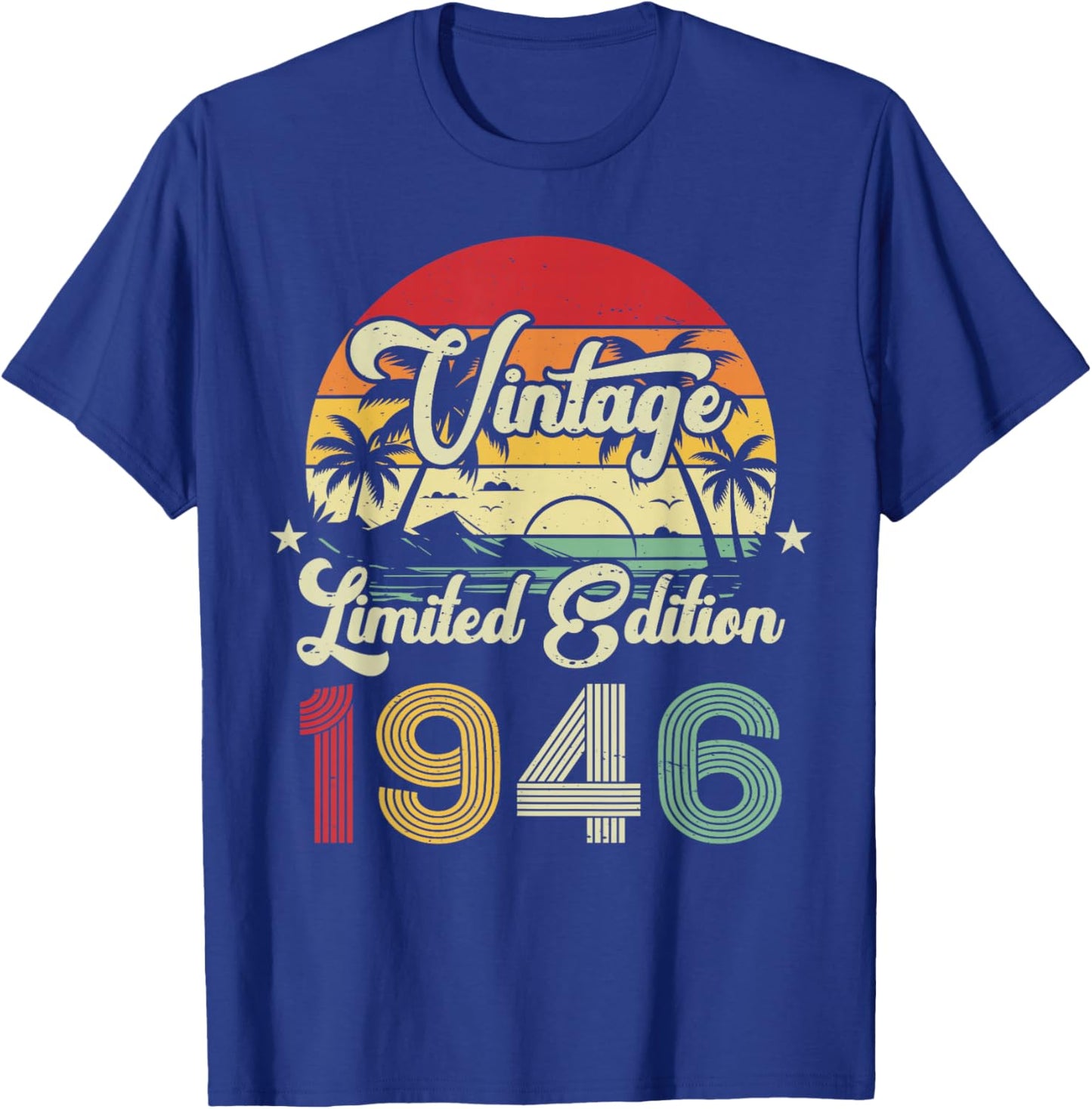 80th Birthday Vintage 1946 80yr Old T-Shirt - T-Shirt | Royal