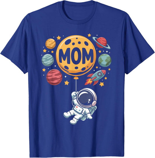 Space Mom Astronaut Galaxy Space Birthday Boy Kids Gifts T-Shirt - T-Shirt | Royal
