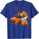 Turkey Driving Police Car Thanksgiving Driver Fall Pumpkins T-Shirt - T-Shirt | Royal