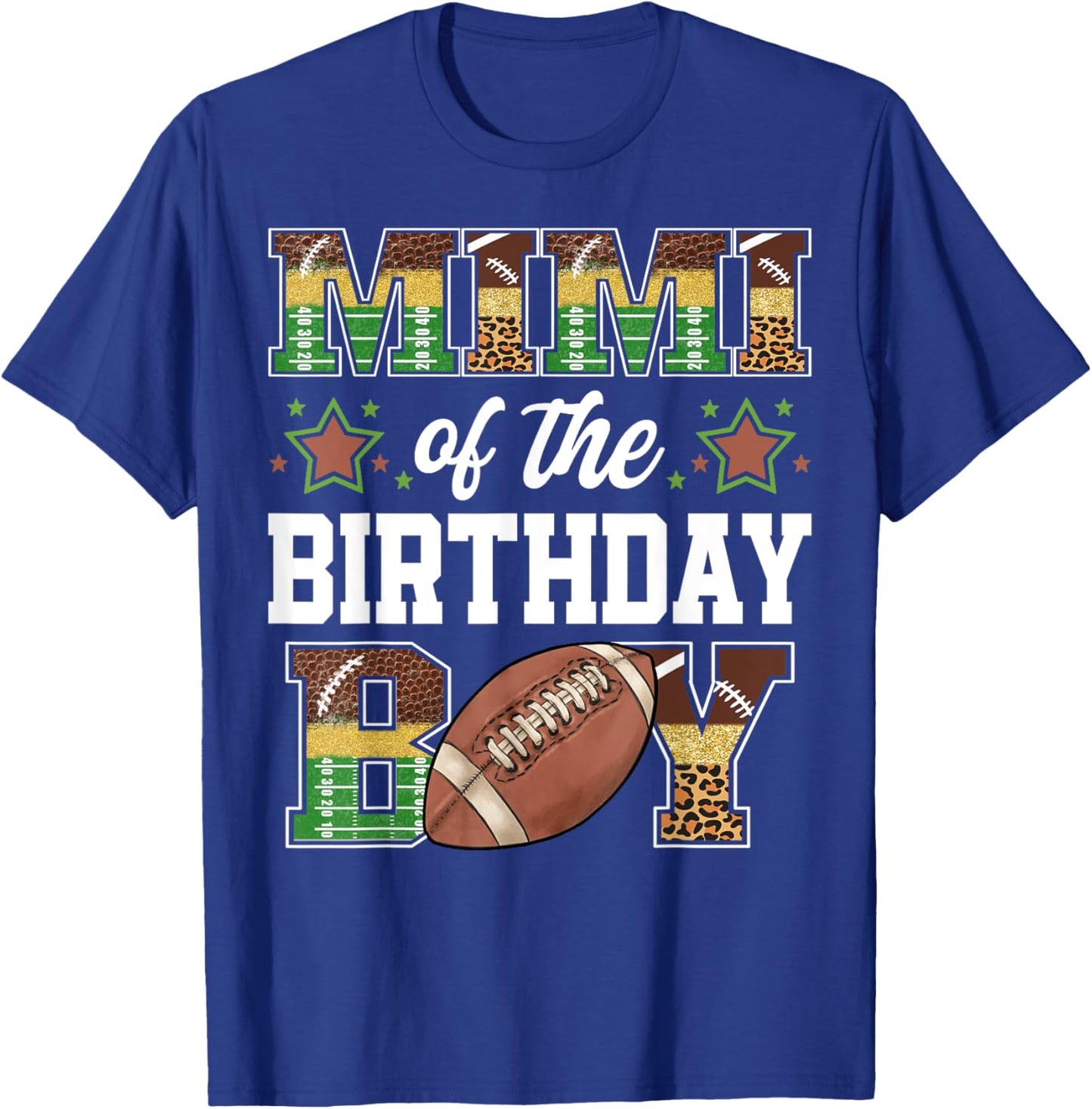 Mimi Of The Birthday Boy Football Player Family Matching T-Shirt - T-Shirt | Royal