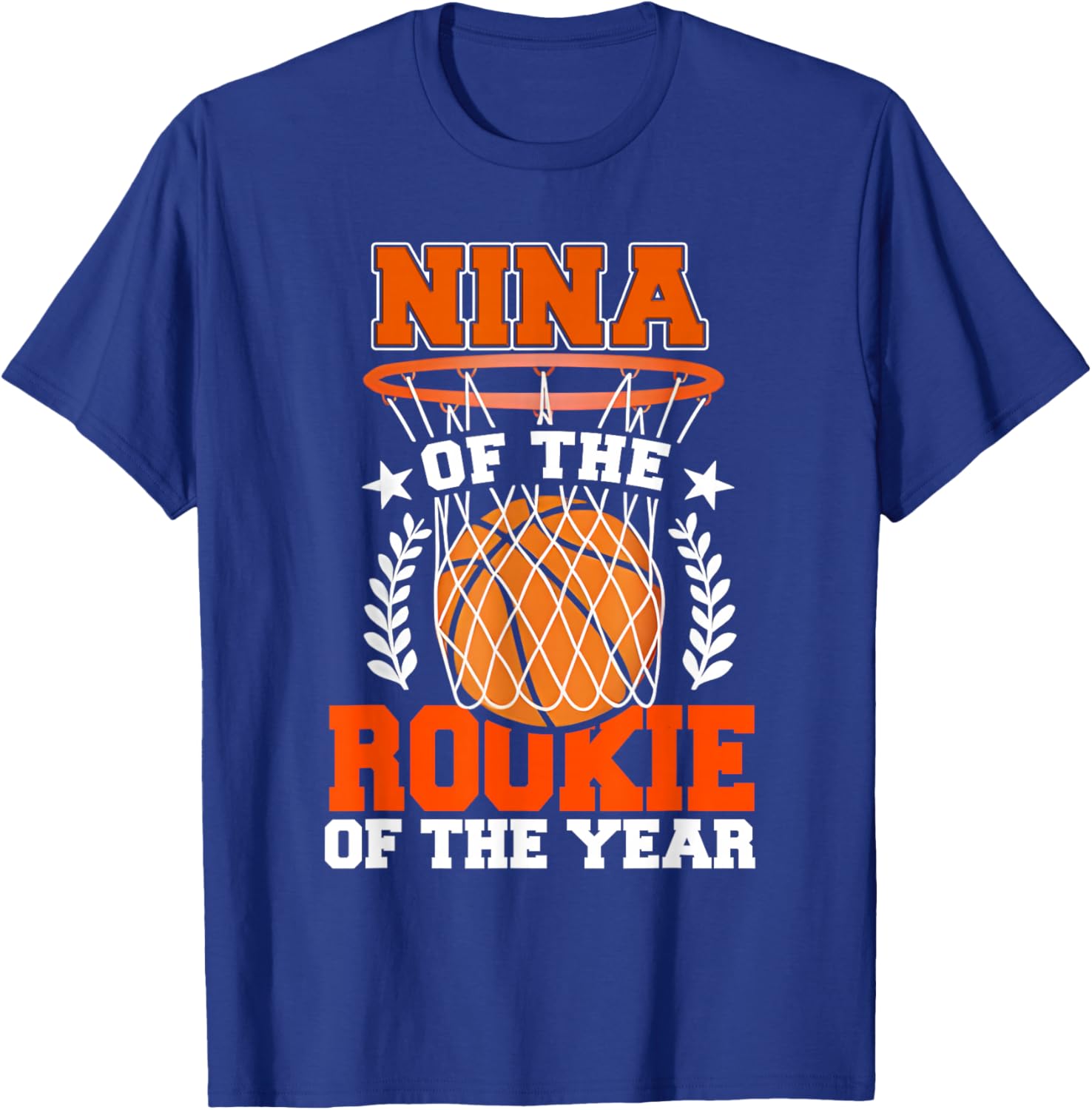 Nina of Rookie 1st Basketball Bday Theme Matching T-Shirt - T-Shirt | Royal