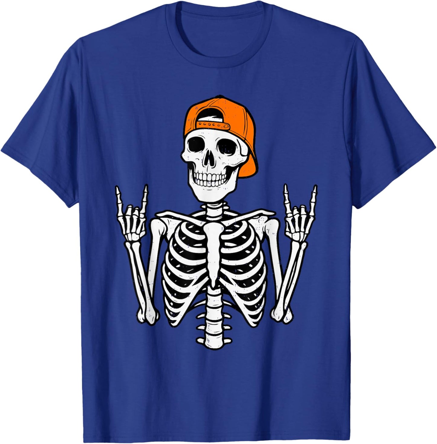 Rocker Skeleton Halloween Rock Costume Cap Skater Men Boy T-Shirt - T-Shirt | Royal
