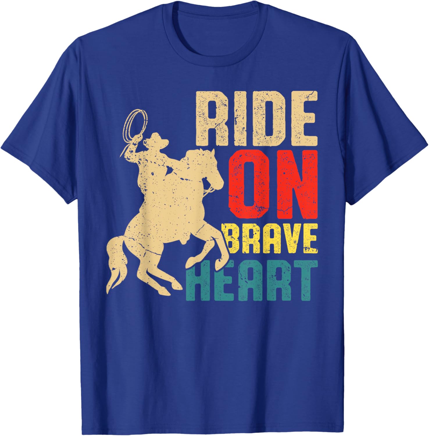 Ride On Brave Heart Equestrian Horse Riding T-Shirt - T-Shirt | Royal