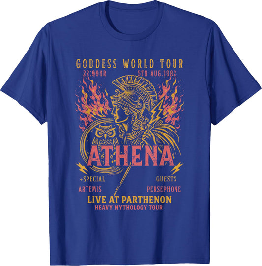 Athena Medusa Artemis Distressed Band Goddess World Tour T-Shirt - T-Shirt | Royal
