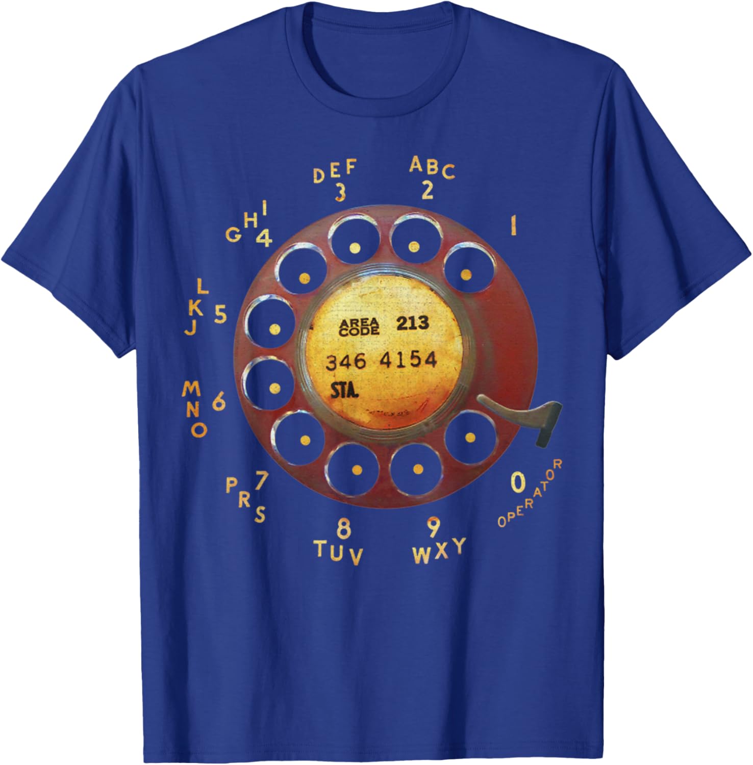 Retro Dial Plate Rotary Dial Phone Vintage Telephone Gifts T-Shirt - T-Shirt | Royal