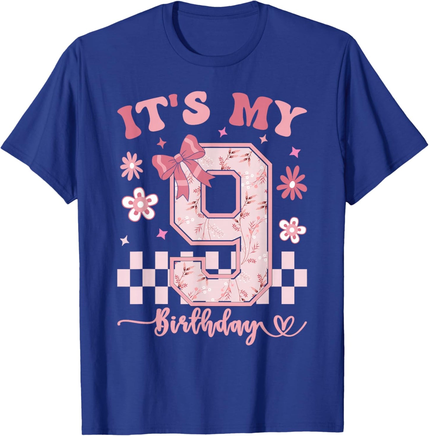 It's My 9th Birthday Girl 9 Year Old Girl Birthday T-Shirt - T-Shirt | Royal