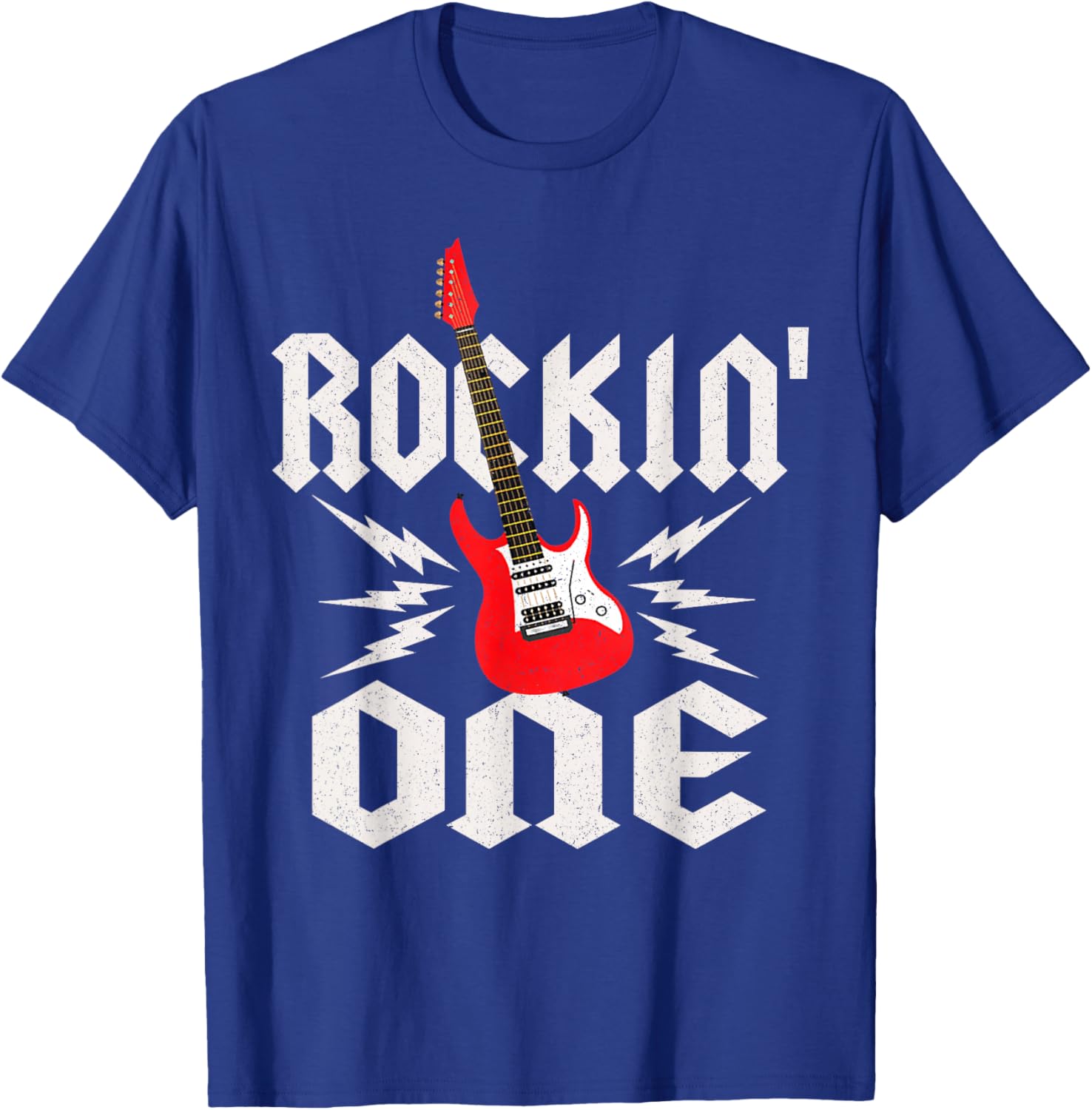 One Rockin One Birthday Family Matching Rock Guitar T-Shirt - T-Shirt | Royal