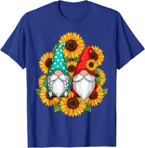 Sunflower Gnome Hippie Floral T-Shirt - T-Shirt | Royal