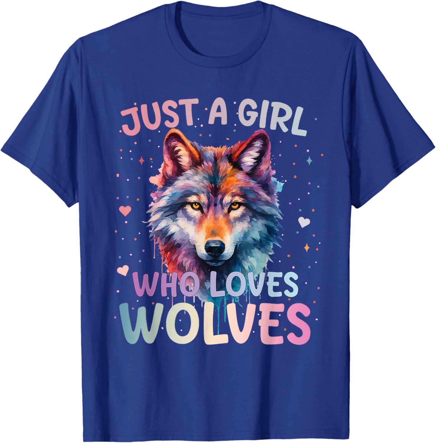 Just A Girl Who Loves Wolves Wolf Lover Women Girls T-Shirt - T-Shirt | Royal