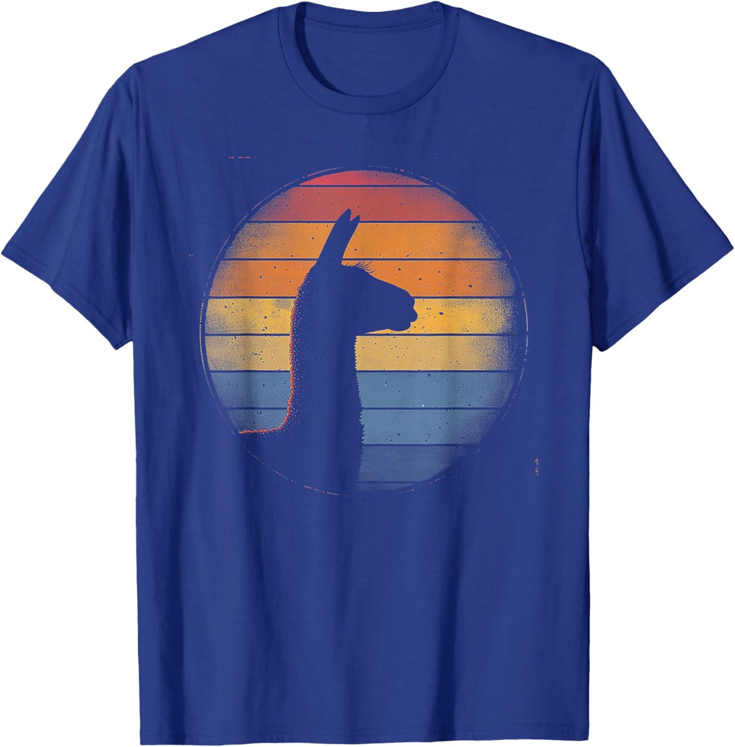 Llama Alpaca - Retro 70s 80s Graphic Vintage Men Women Kids T-Shirt - T-Shirt | Royal