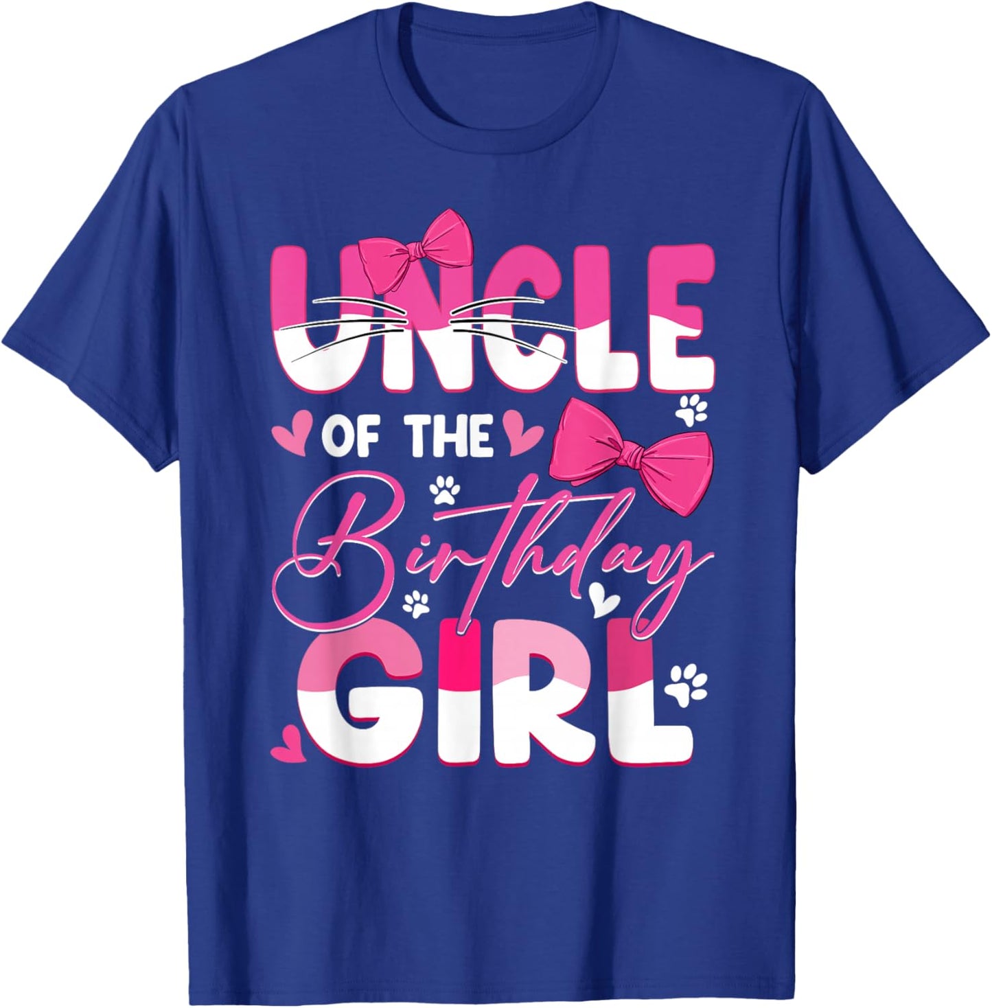 Uncle Of The Birthday Girl Cat Kitty Family Matching T-Shirt - T-Shirt | Royal