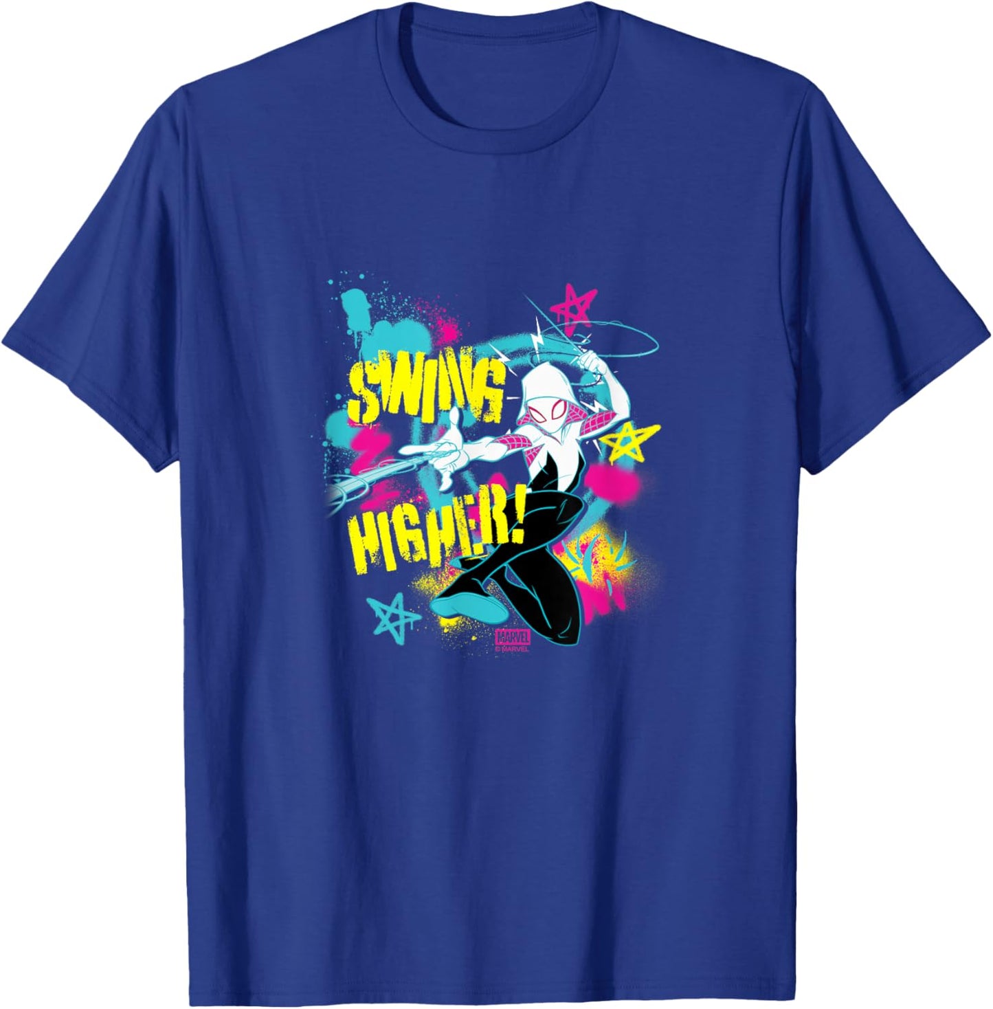 Spiderman - Spider-Gwen - Swing Higher T-Shirt - T-Shirt | Royal