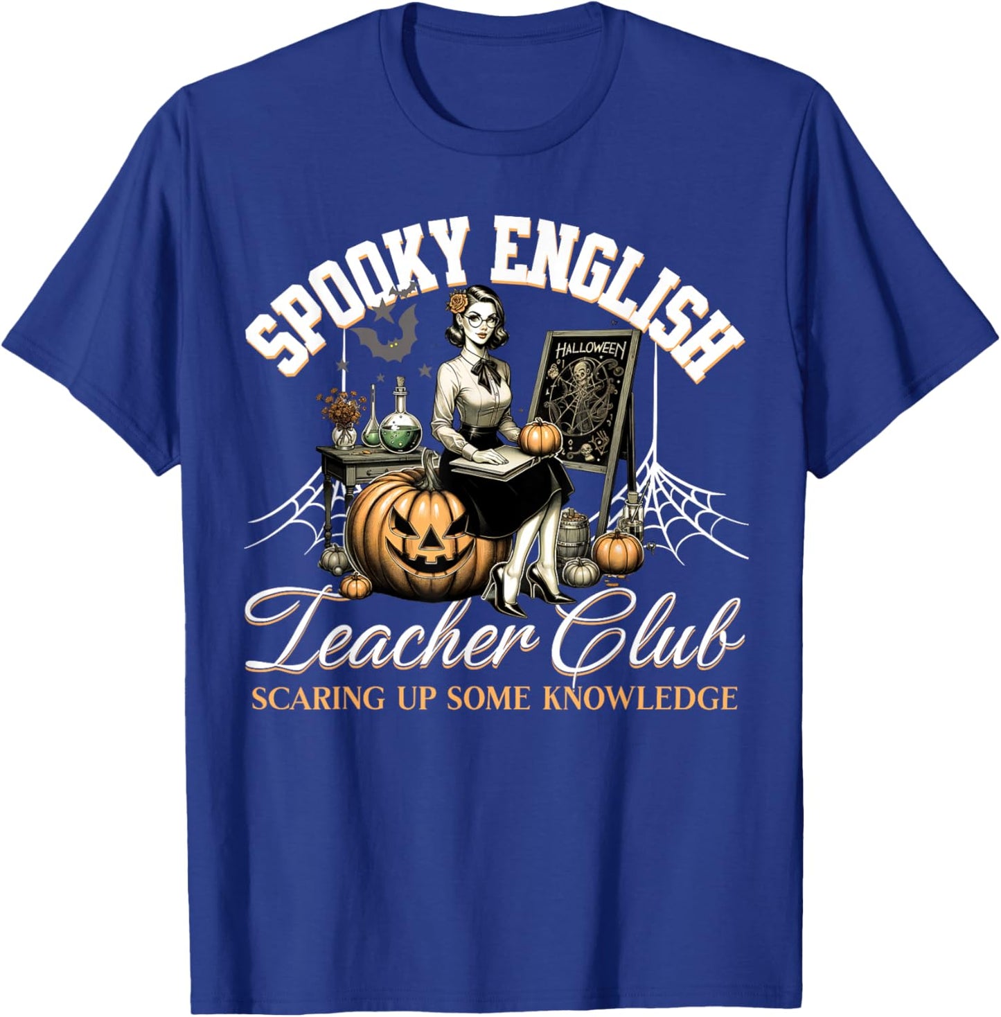 Spooky English Teacher Club Halloween T-Shirt - T-Shirt | Royal