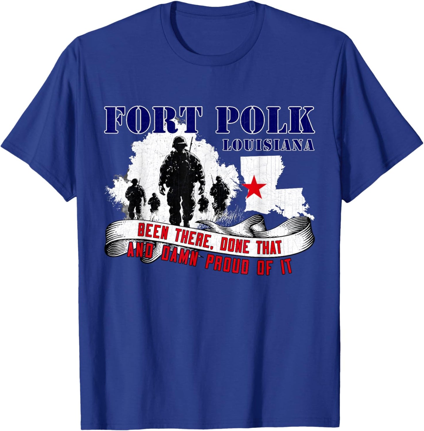 Fort Polk Louisiana US Military Base Veterans Day Gifts T-Shirt - T-Shirt | Royal