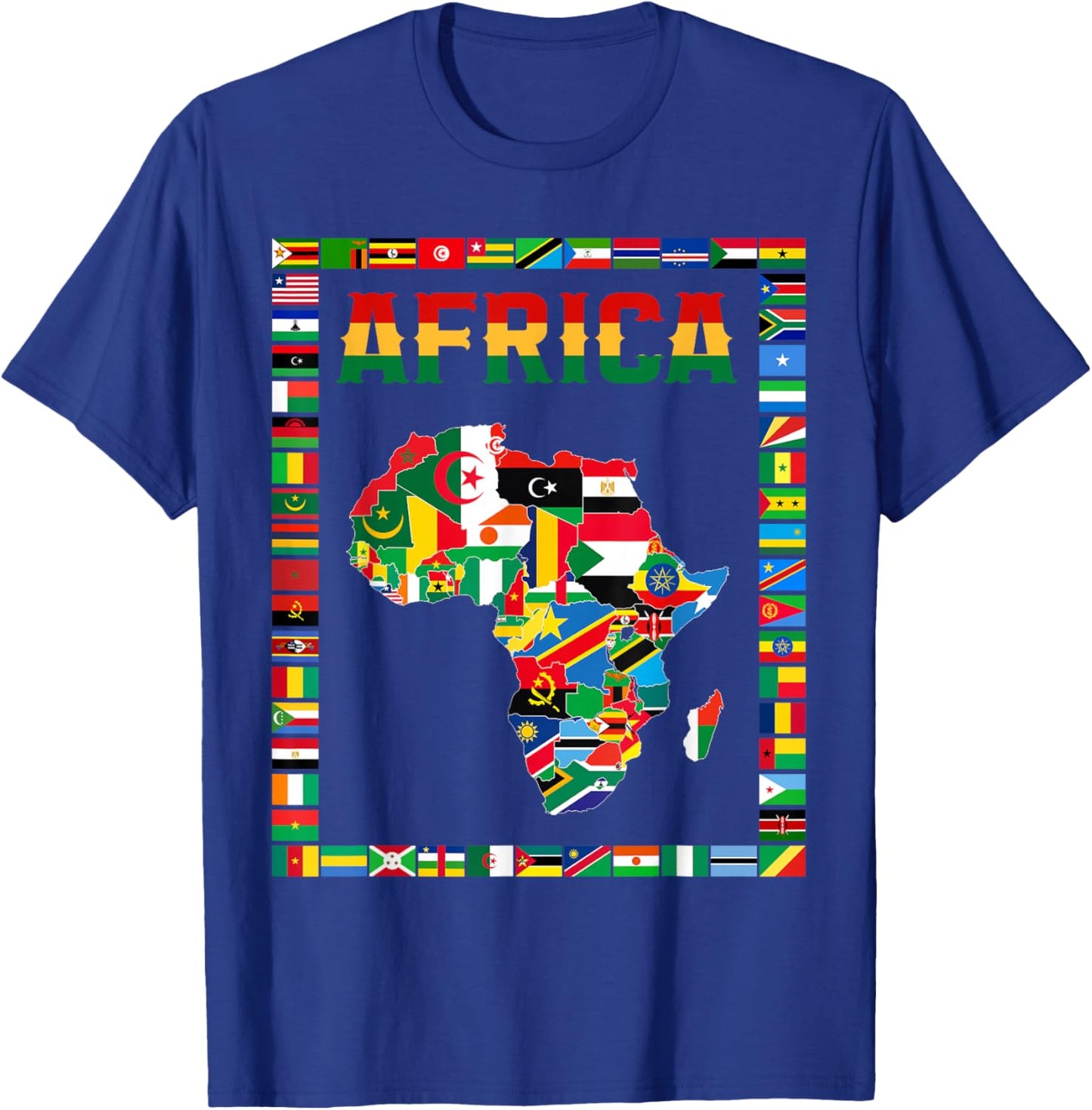 African flags,Flags of africa,africa map. T-Shirt - T-Shirt | Royal