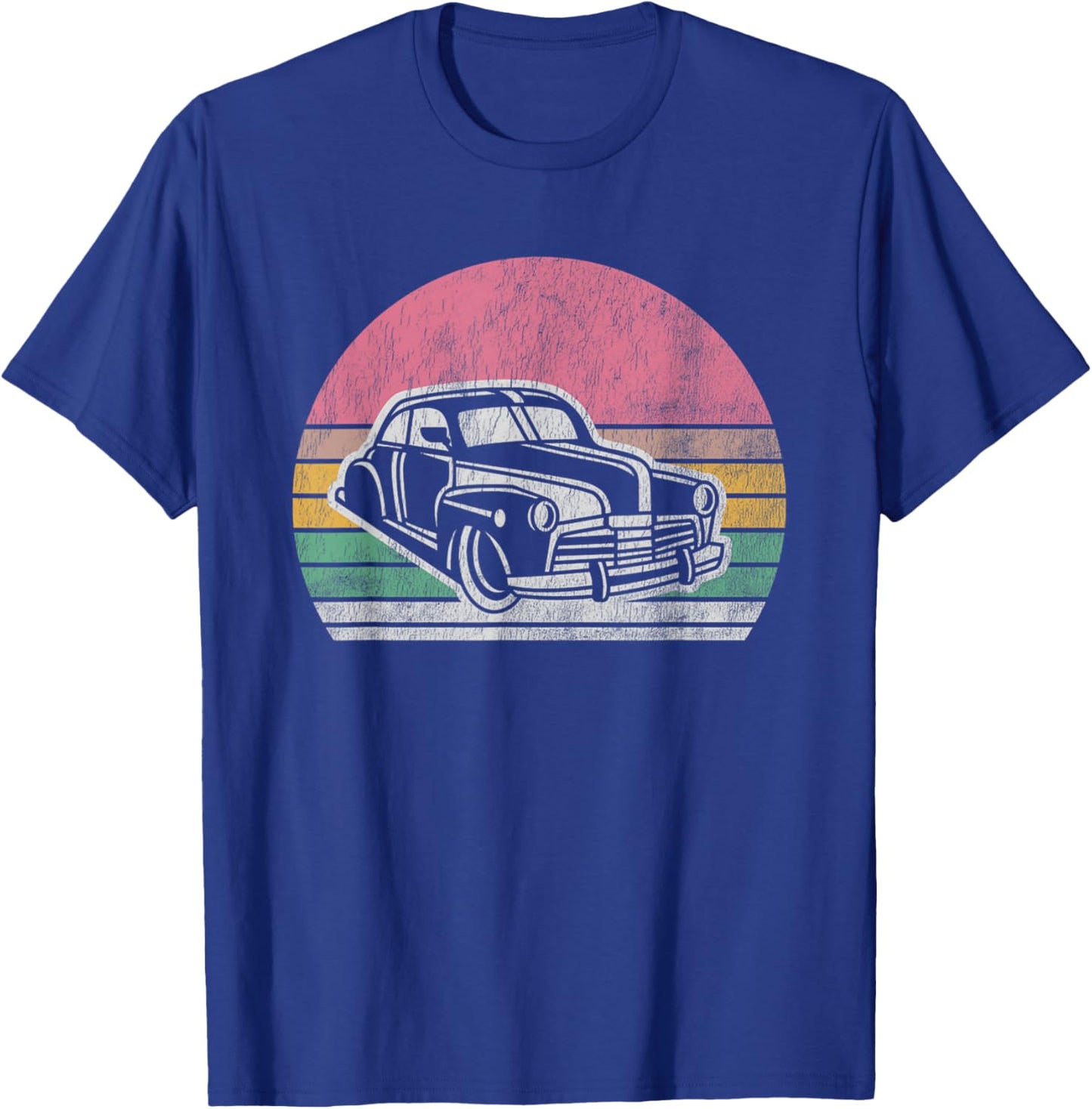 Vintage Classic Car Retro Sunset Graphic T-Shirt - T-Shirt | Royal