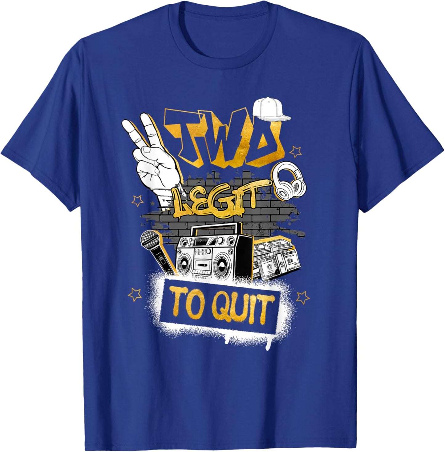 Two Legit To Quit Birthday Decorations 2nd Birthday Hip Hop T-Shirt - T-Shirt | Royal