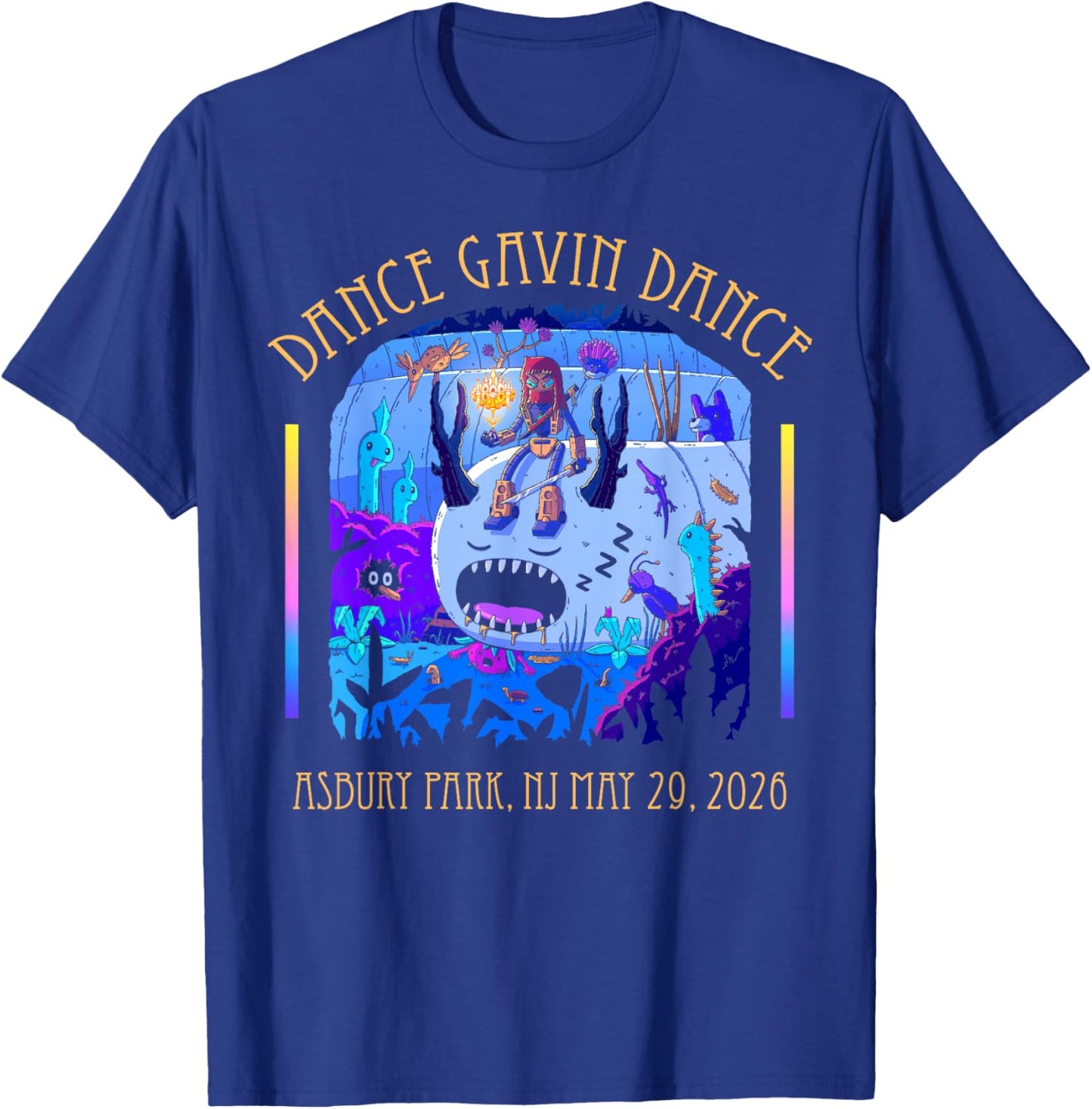 Dance Gavin Dance 2026 Tour Asbury Park T-Shirt - T-Shirt | Royal