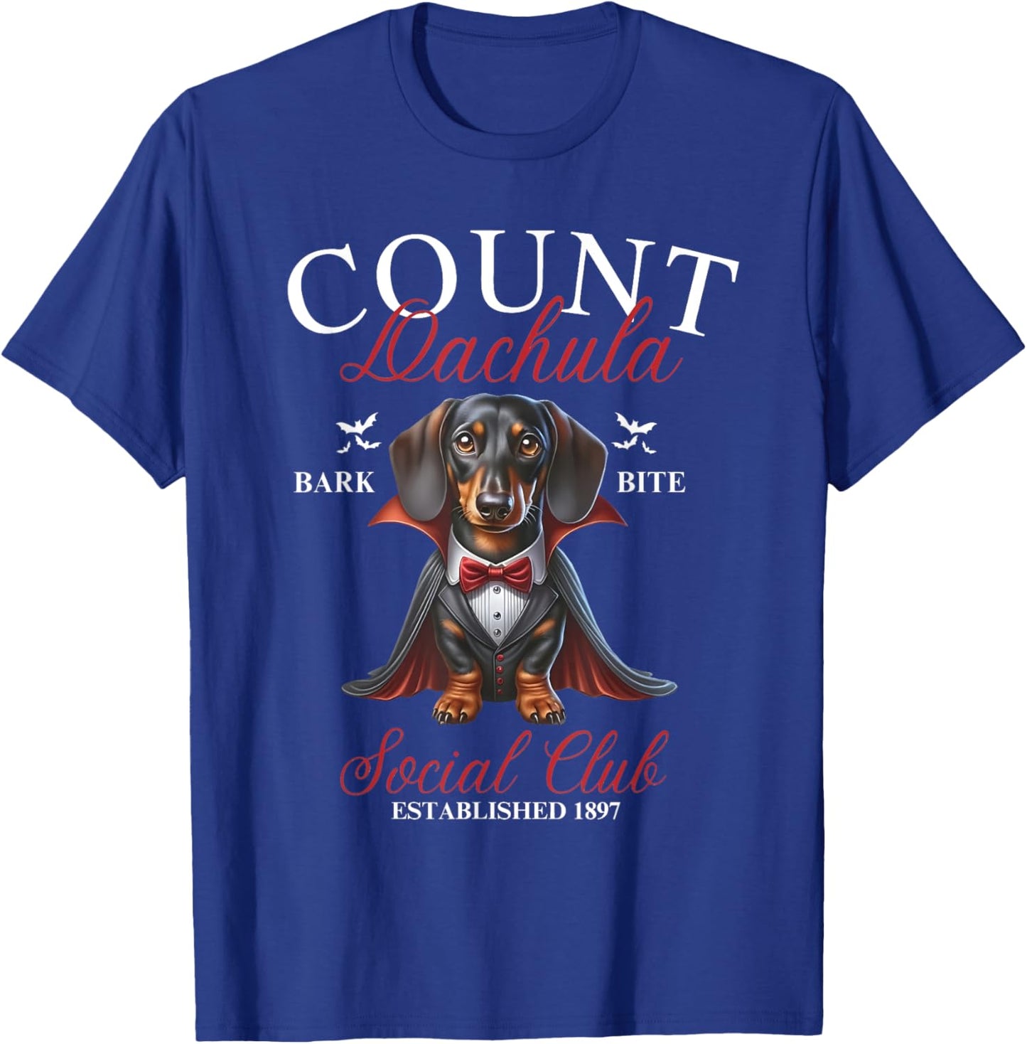 Dachshund Halloween Social Club Halloweenie Weiner Men Women T-Shirt - T-Shirt | Royal
