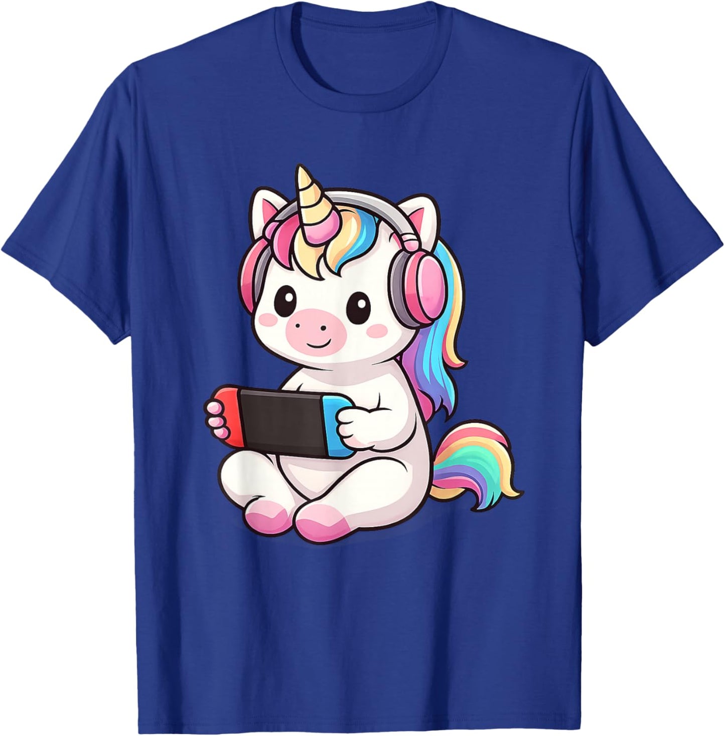 Kawaii Gamer Unicorn Playing Video Game Gaming Gifts T-Shirt - T-Shirt | Royal