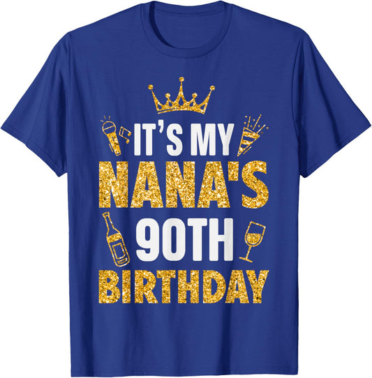 Grandma It's My Nana's 90th Birthday 1935 90 Years Old T-Shirt - T-Shirt | Royal