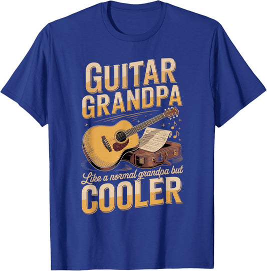 Guitar Grandpa Like A Normal Grandpa But Cooler T-Shirt - T-Shirt | Royal