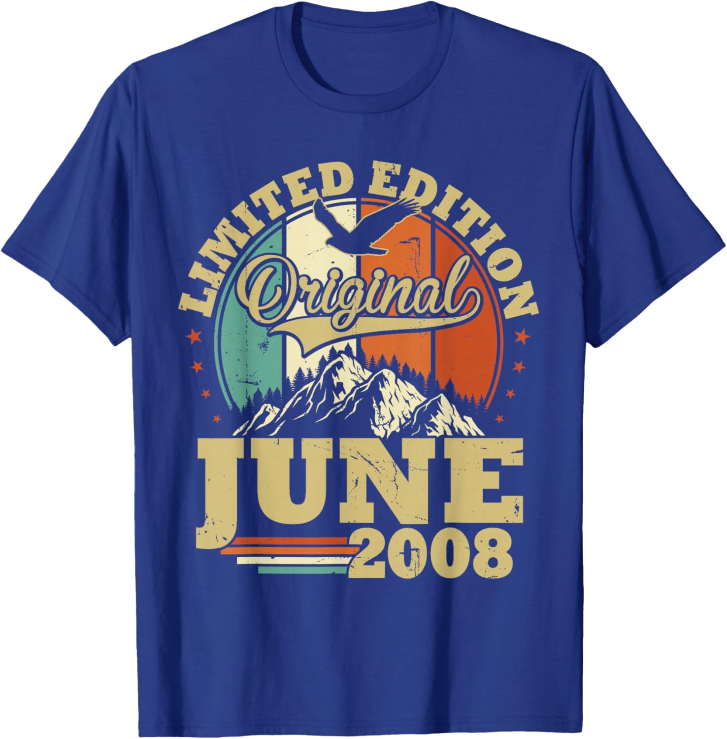 Cadeau Anniversaire 18 Ans Vintage Juin 2008 Garçons Filles T-Shirt - T-Shirt | Royal