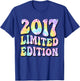 8th Birthday Girl 2017 Limited Edition Awesome Since 2017 T-Shirt - T-Shirt | Royal