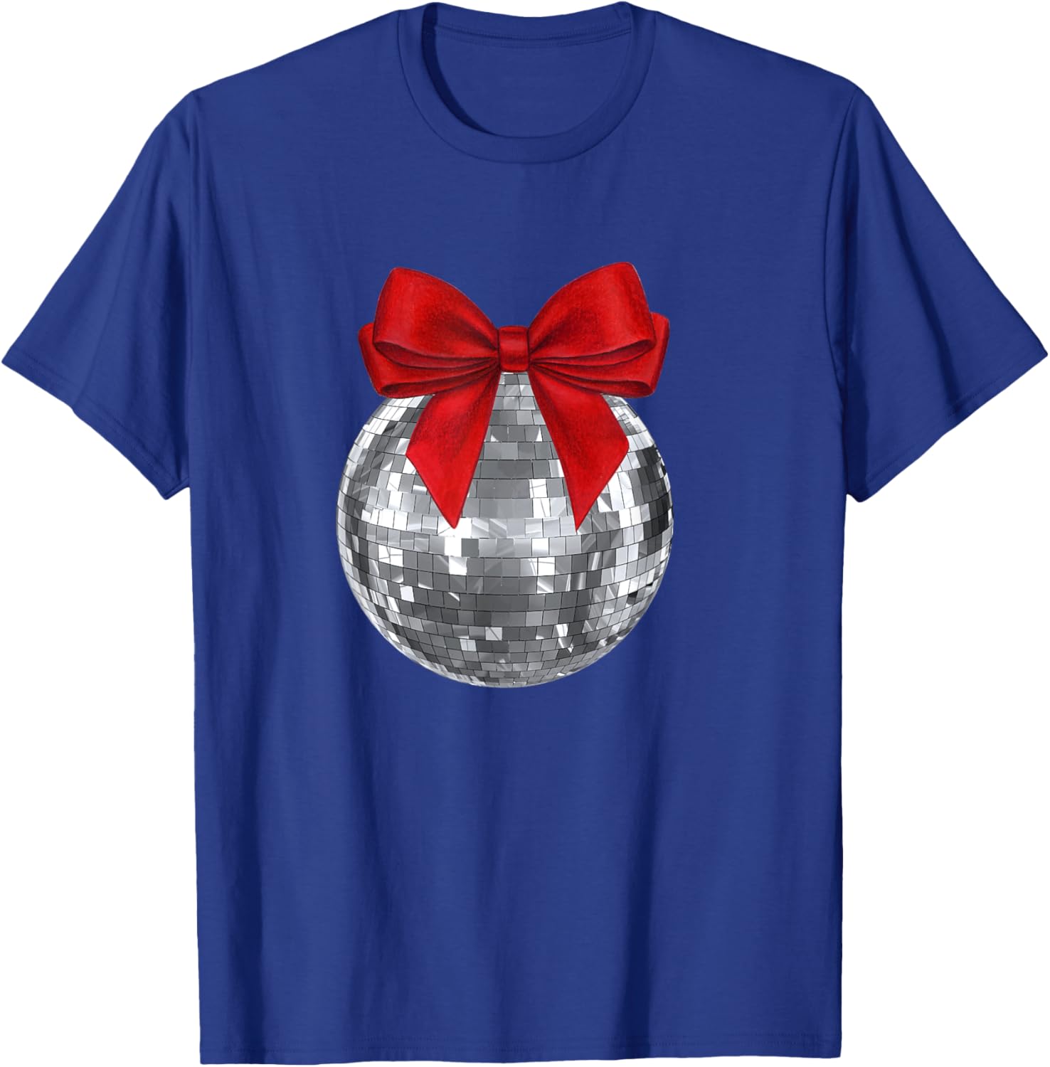 Disco Ball Red Bow Coquette Girly Aesthetic T-Shirt - T-Shirt | Royal