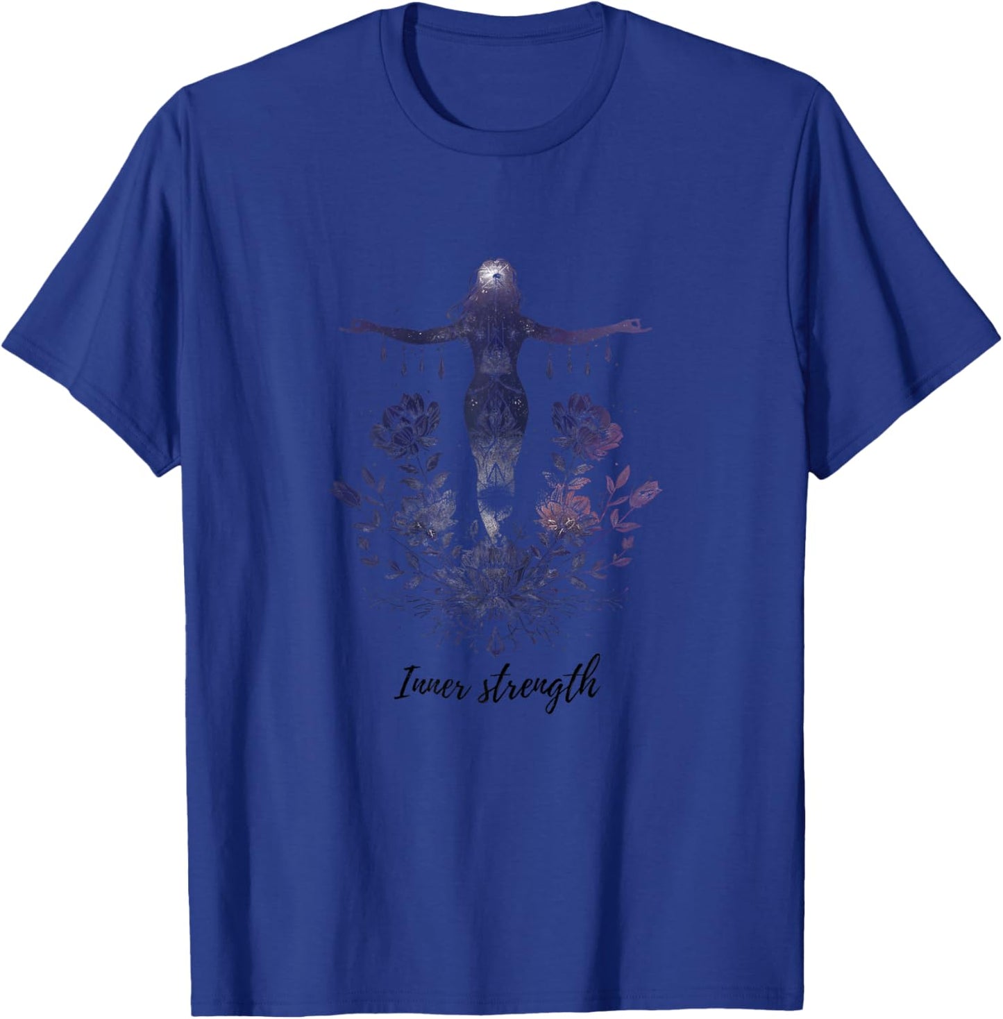 Inspire Serenity - Yoga & Mindfulness Artwork and Phone T-Shirt - T-Shirt | Royal