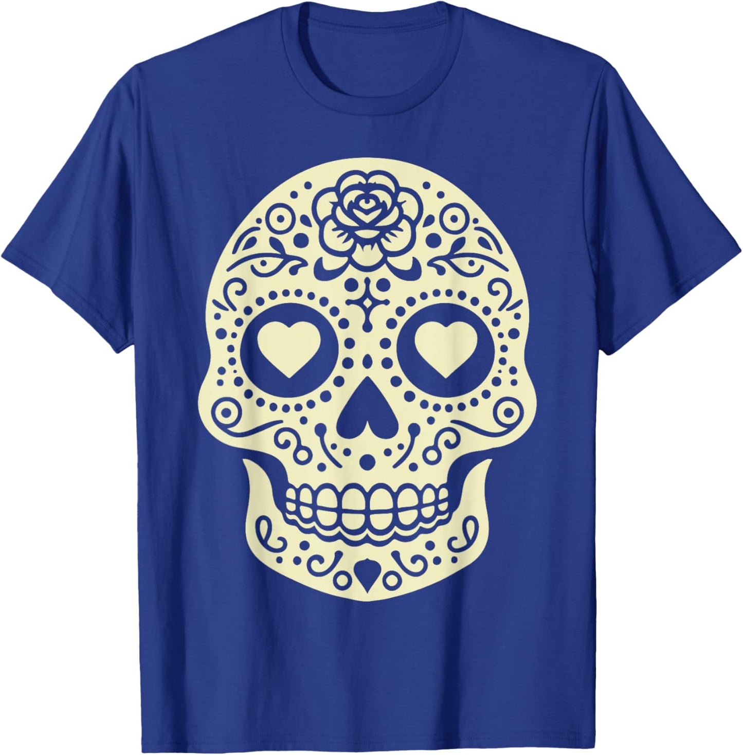 Valentine's Day Sugar Skull Hearts Love T-Shirt - T-Shirt | Royal