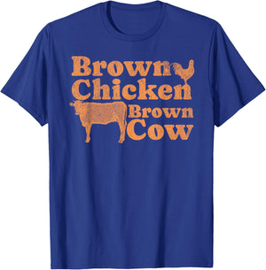 1970s Music Bow Chicka Wow Wow Joke Brown Chicken Brown Cow T-Shirt - T-Shirt | Royal