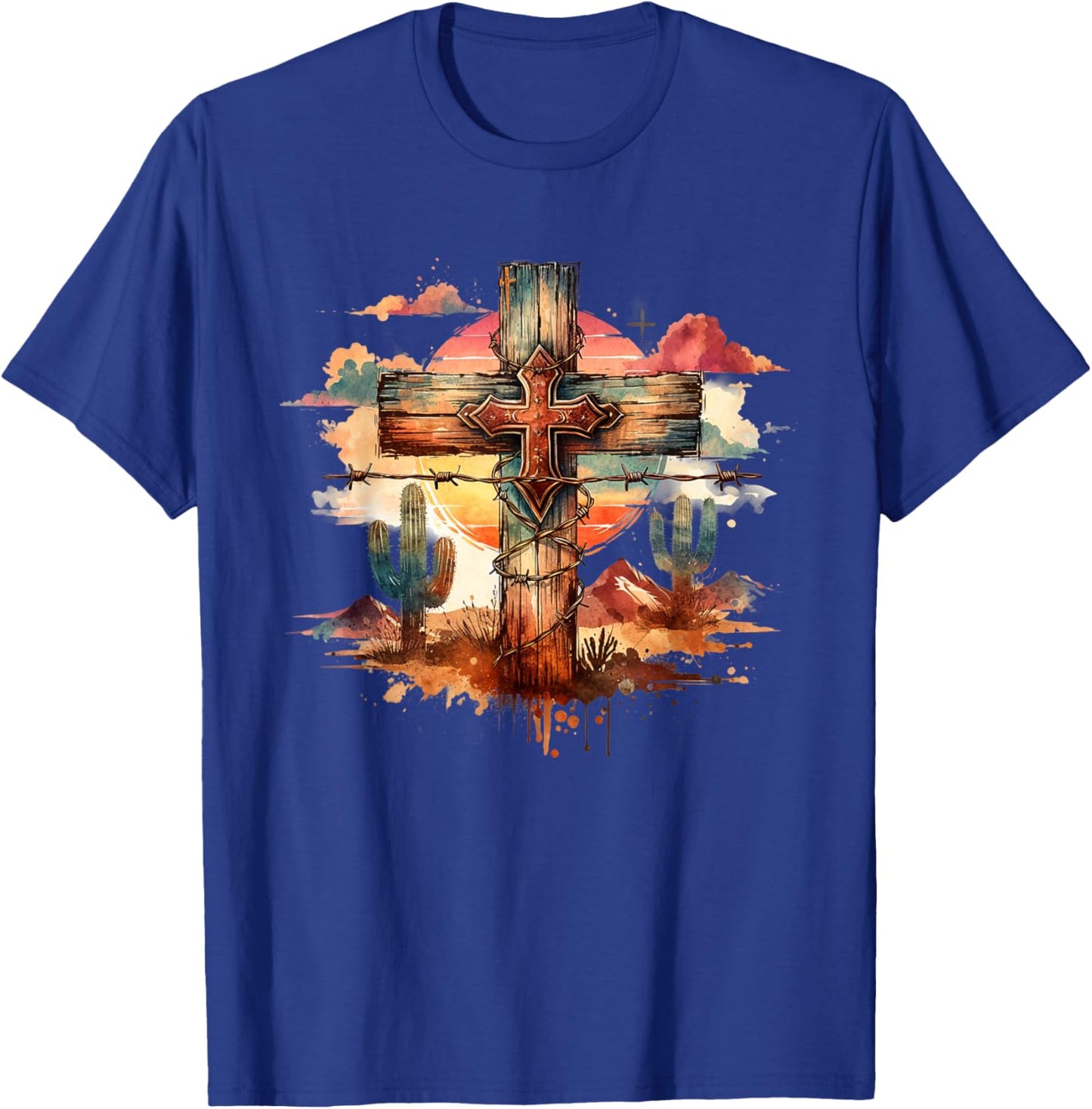 Southwest Cross Christian Desert Bible Faith Desert Arizona T-Shirt - T-Shirt | Royal