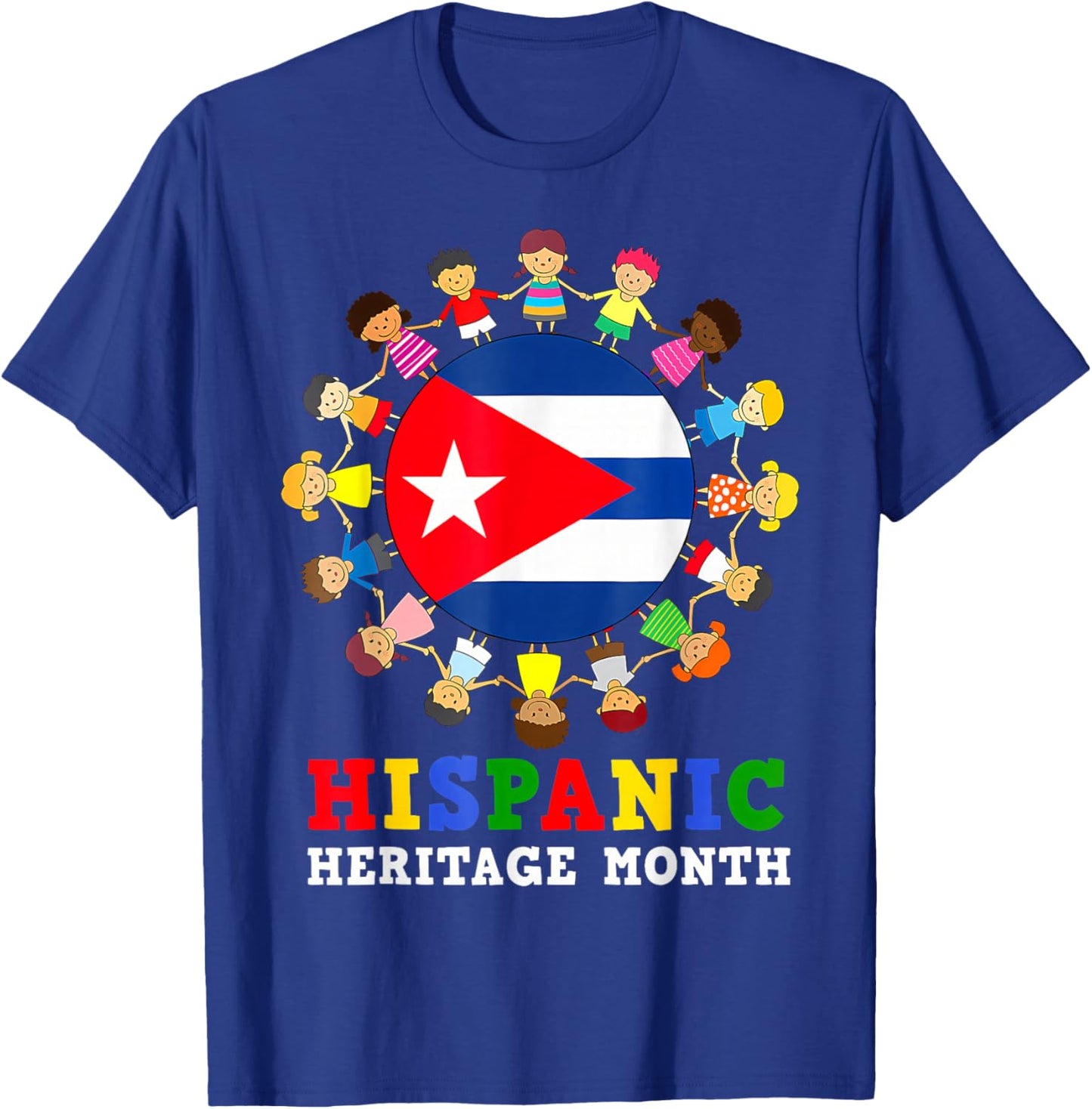 Cuban Flag Hispanic Heritage Cuba Boy Girl Kids T-Shirt - T-Shirt | Royal