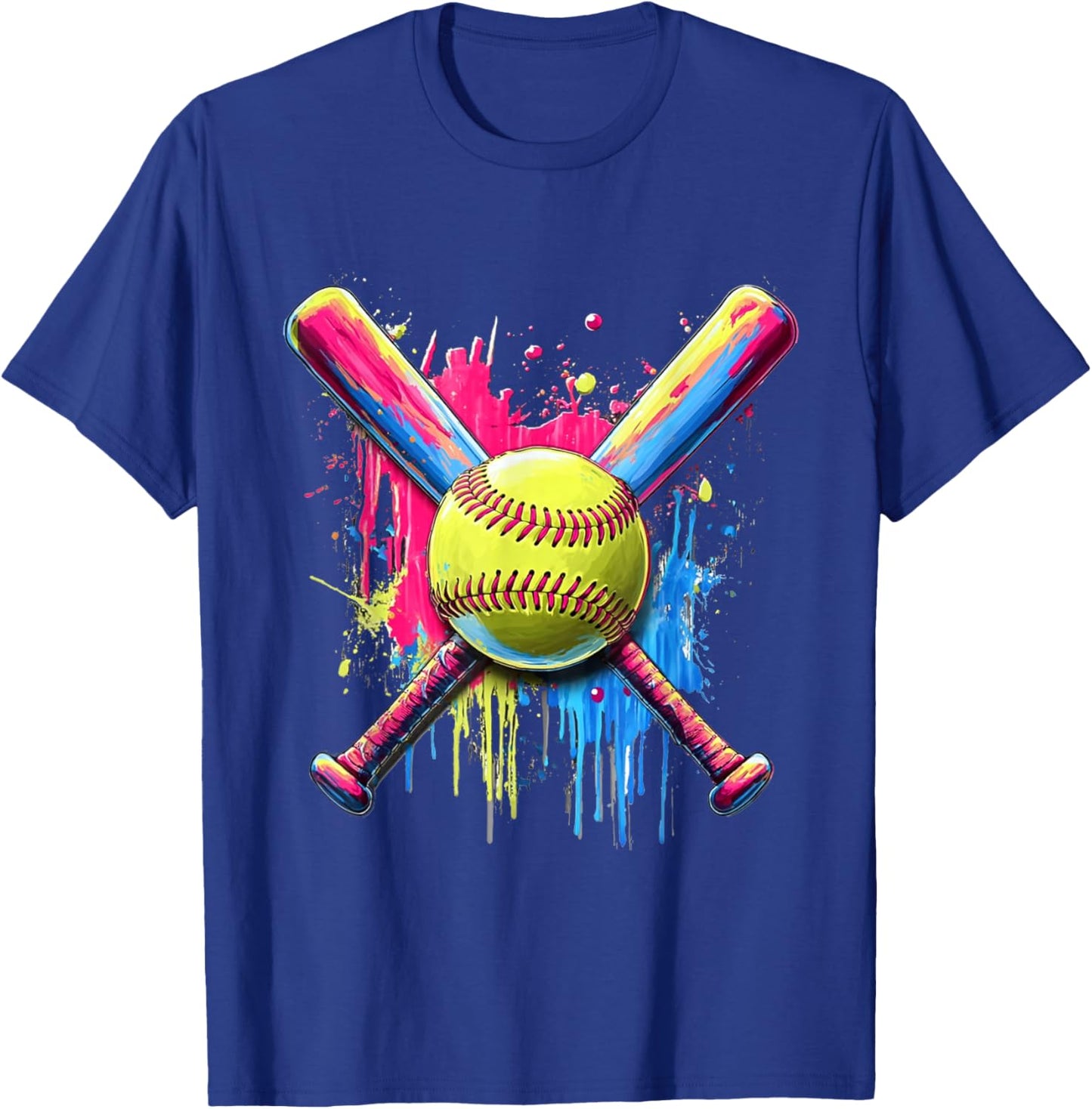 Colorful Softball T-Shirt - T-Shirt | Royal