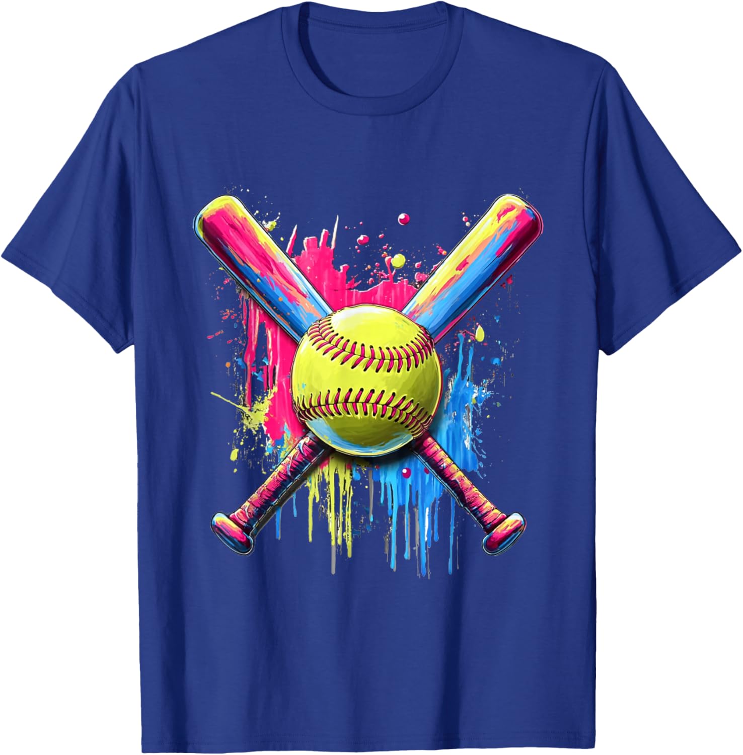 Colorful Softball T-Shirt - T-Shirt | Royal