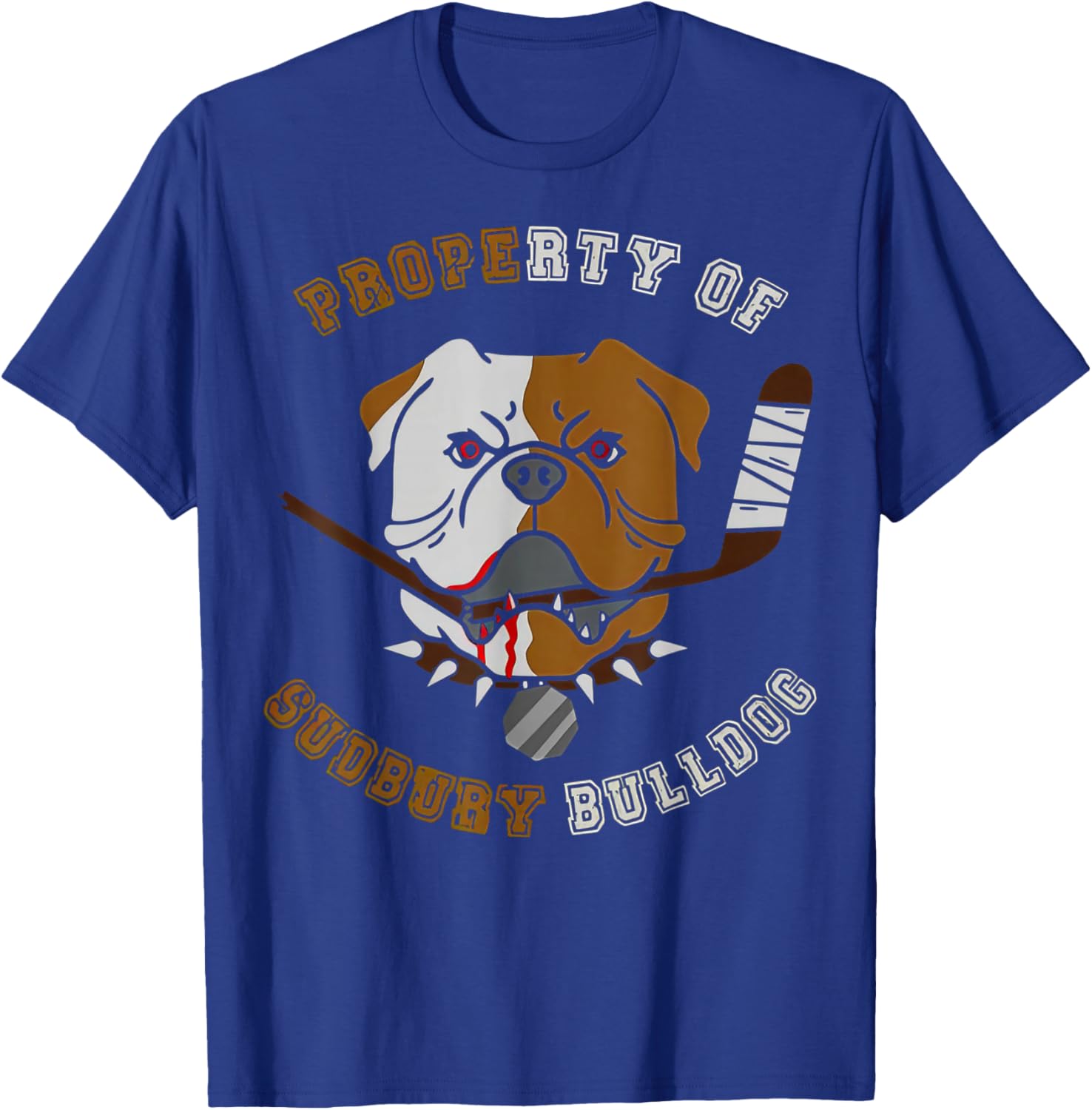 Property of Sudbury Bulldog Hockey T-Shirt - T-Shirt | Royal