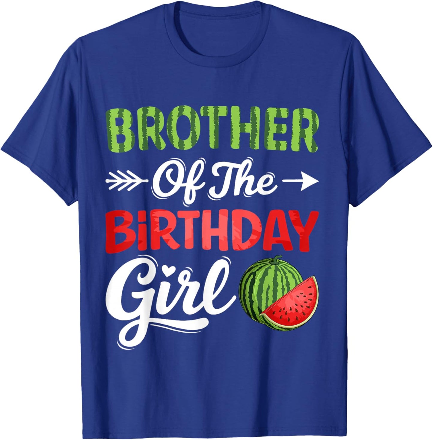 Watermelon Brother of The Birthday Girl Watermelon Pattern T-Shirt - T-Shirt | Royal